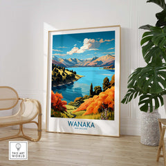Wanaka Travel Poster New Zealand part of our best collection or travel posters and prints - This Art World