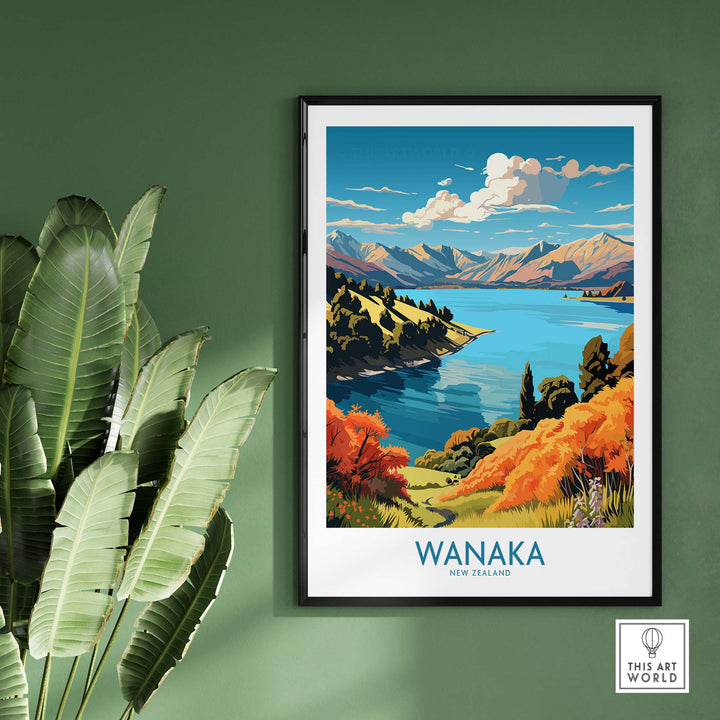 Wanaka Travel Poster New Zealand part of our best collection or travel posters and prints - This Art World