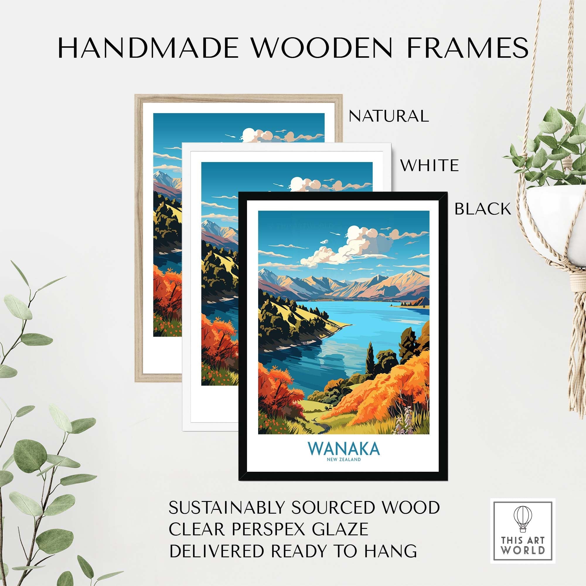 Wanaka Travel Poster New Zealand part of our best collection or travel posters and prints - This Art World