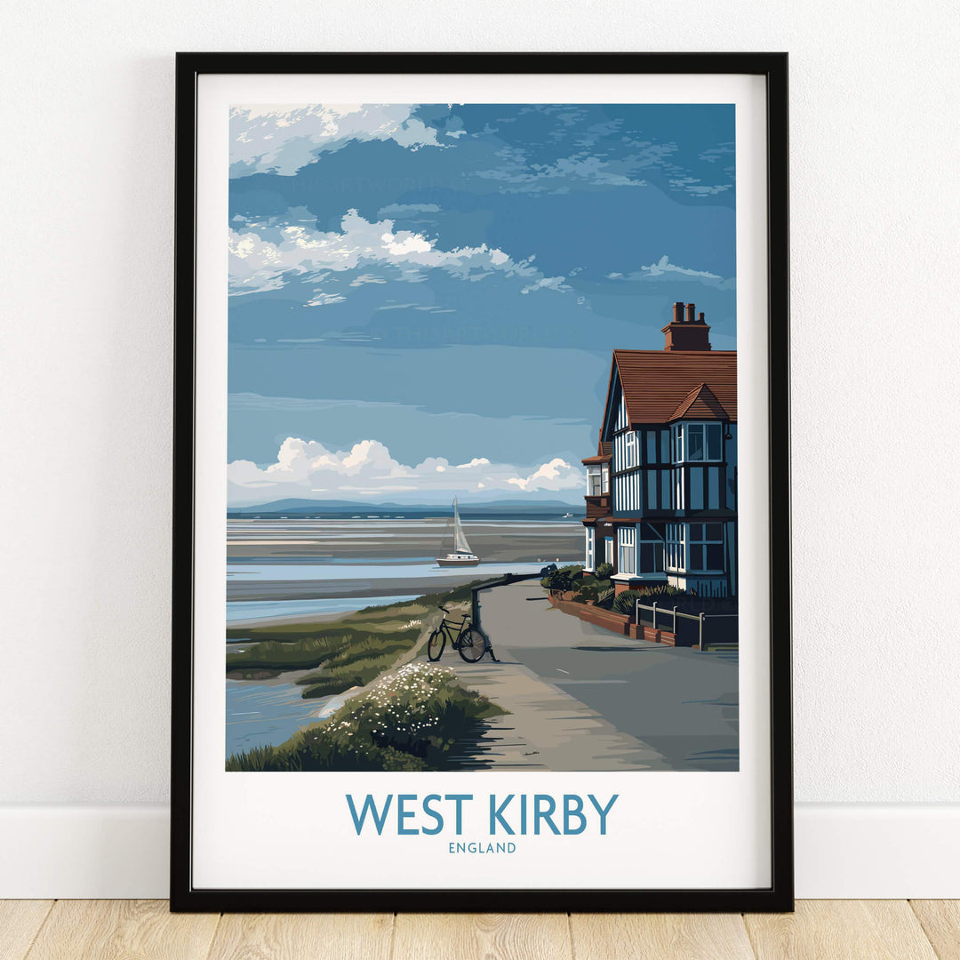 West Kirby Canvas Art Print featuring scenic coastal views and iconic architecture in England.