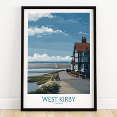 West Kirby Canvas Art Print featuring scenic coastal views and iconic architecture in England.
