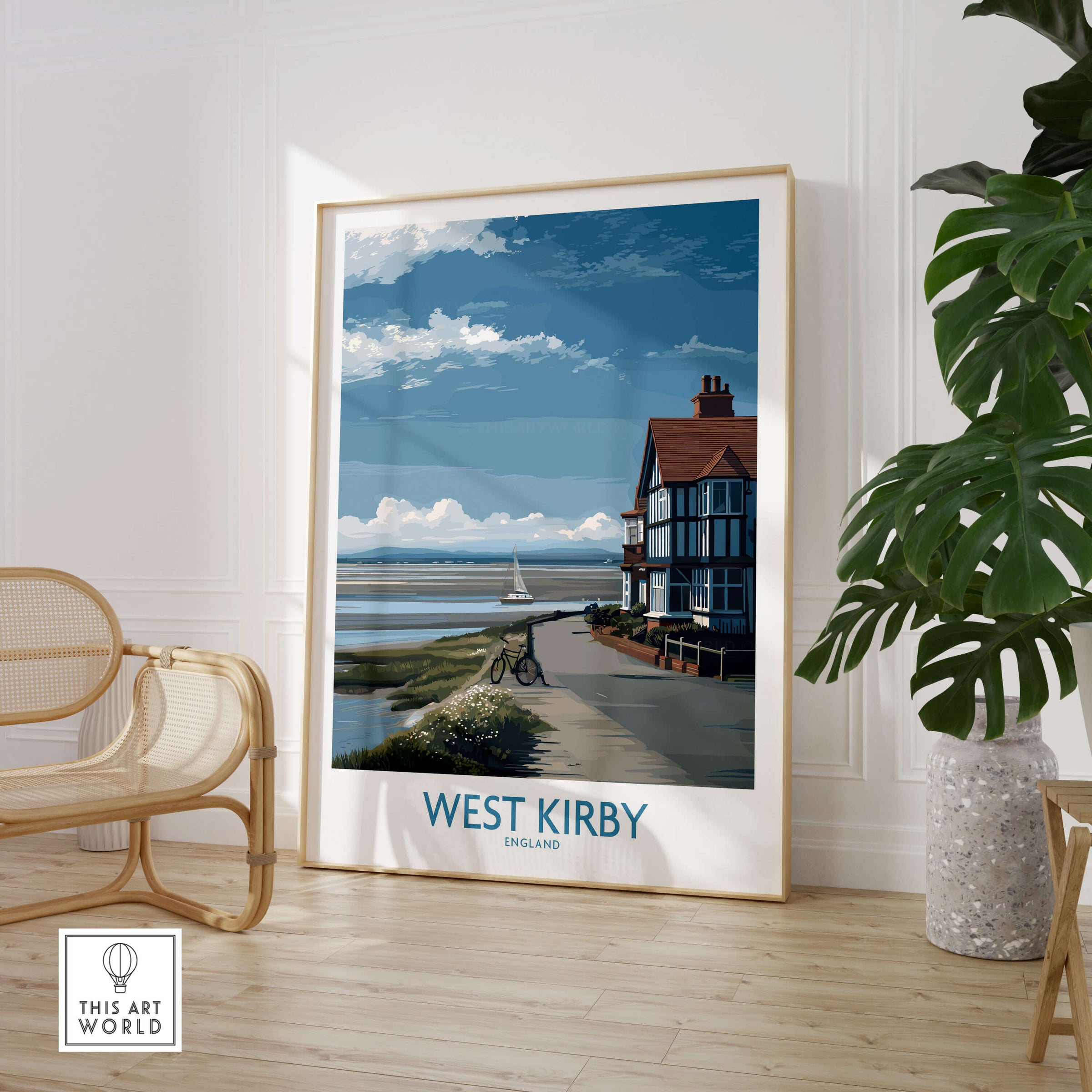 West Kirby Canvas Art Print showcasing scenic coastal views and charming architecture in England.