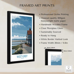 West Kirby Canvas Art Print in a framed display showcasing serene coastal scenery and detailed design.