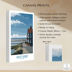 West Kirby Canvas Art Print showcasing professional Giclée printing and natural texture on high-quality canvas.