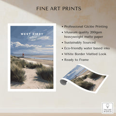 West Kirby England Wall Art Print | Travel Poster showcasing serene coastal beauty and professional quality design.
