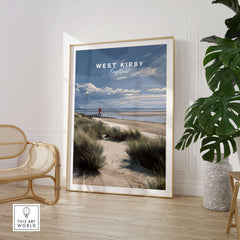 West Kirby England Wall Art Print | Travel Poster featuring serene seaside landscape and bay view.