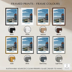 Framed prints showcasing various frame colors for West Kirby Canvas Art Print, including black, white, natural, and more.