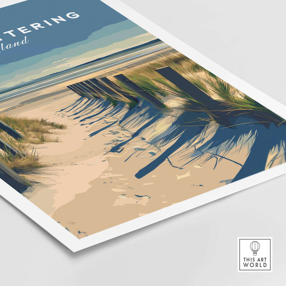 West Wittering poster print showcasing serene beach scene in Chichester, England, perfect for coastal home decor.
