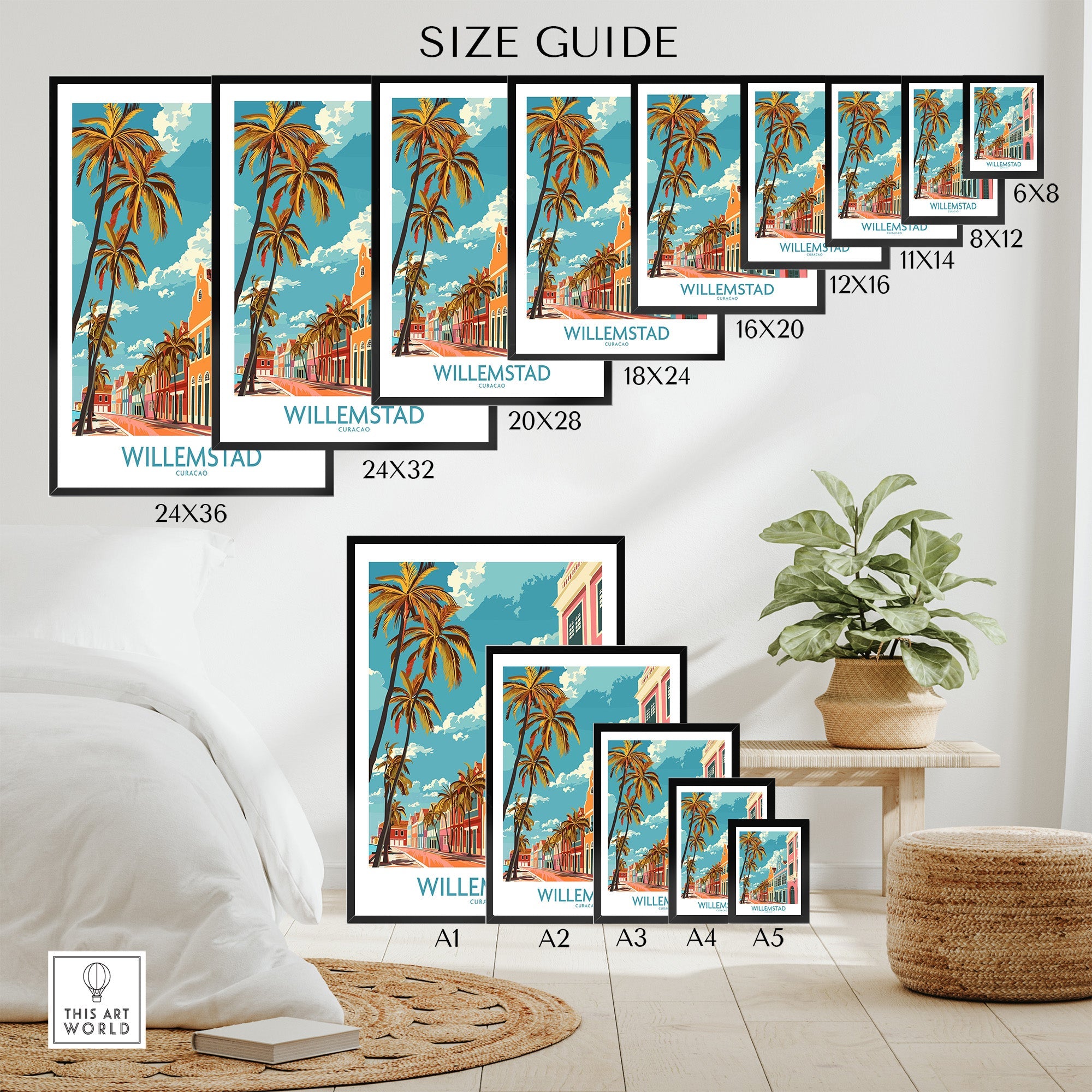 Willemstad Curacao Travel Print-This Art World