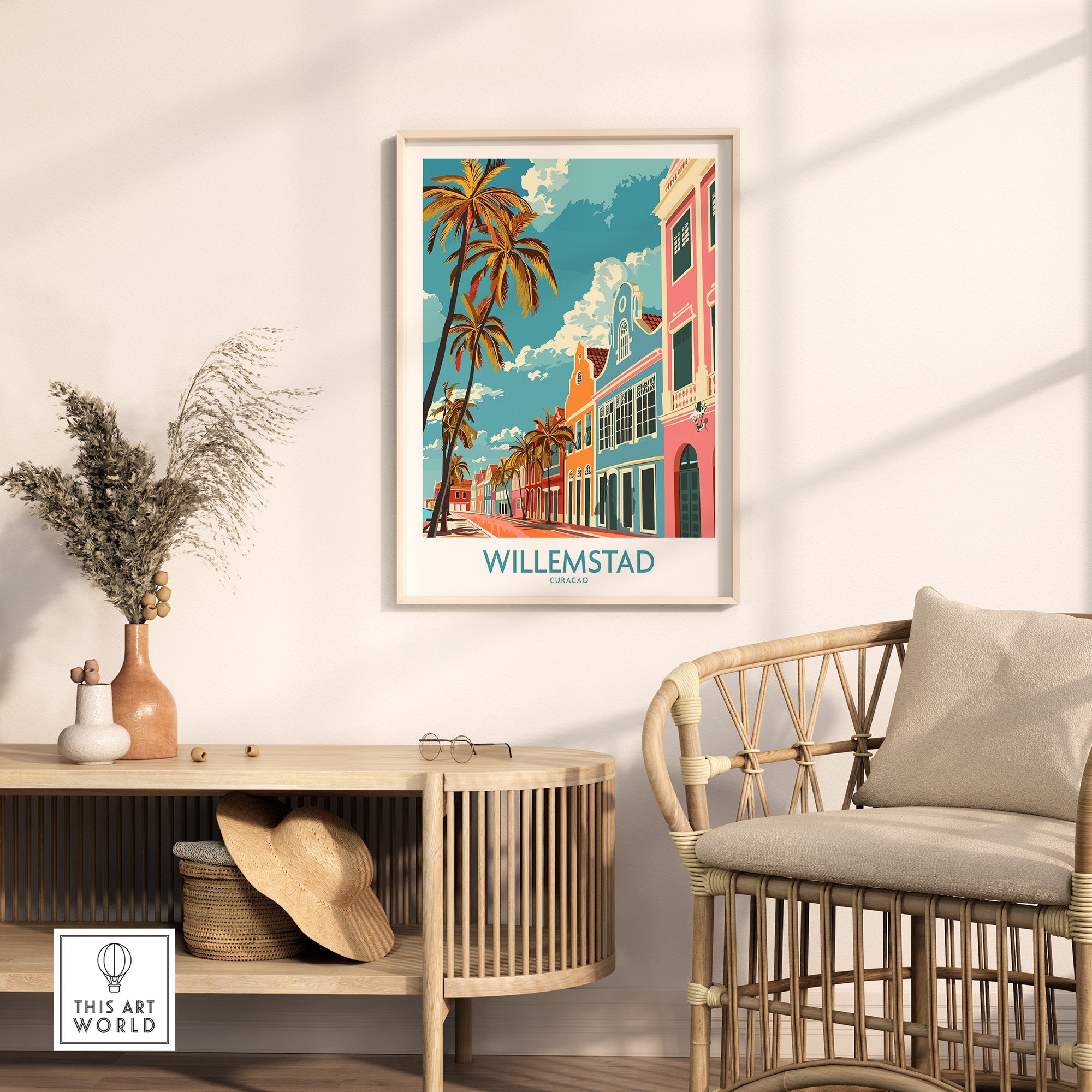Willemstad Curacao Travel Print-This Art World