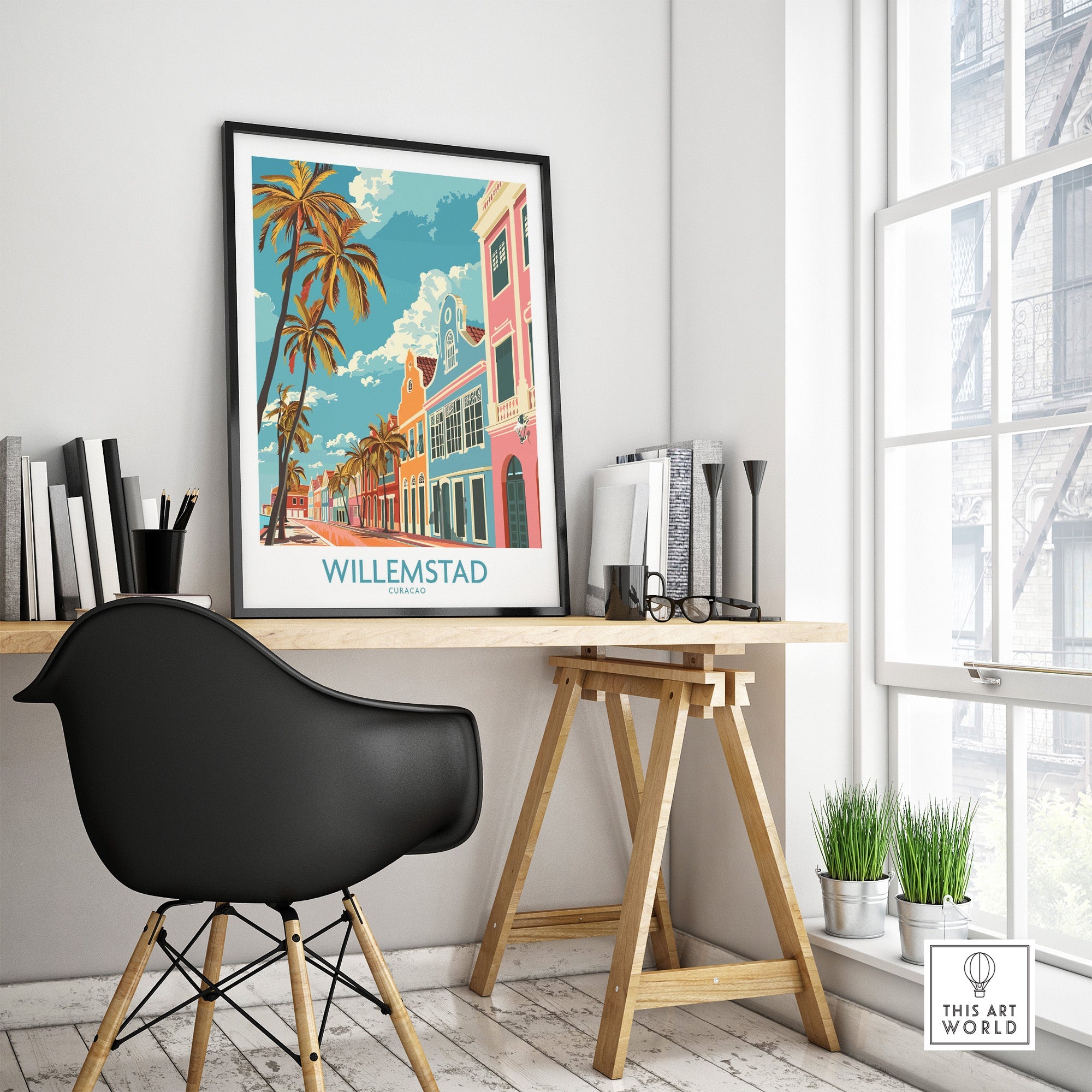 Willemstad Curacao Travel Print-This Art World