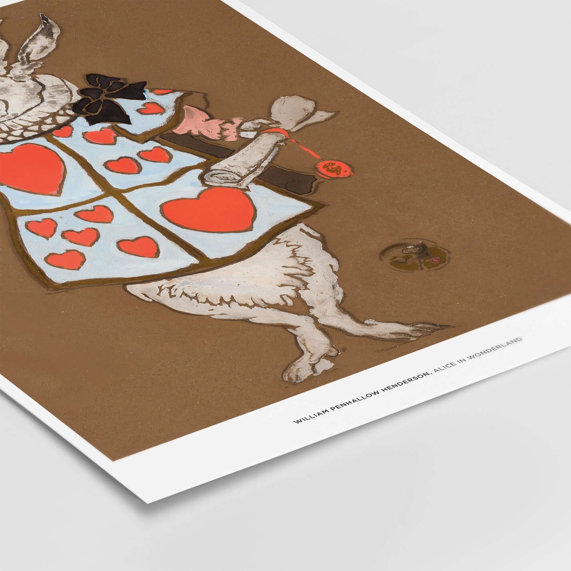 Exhibition Art Print William Henderson White Rabbit Alice in Wonderland Vintage Poster featuring a whimsical rabbit illustration.