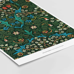 Exhibition Art Print William Morris Tulip Famous Pattern Arts Crafts Floral Poster Wall Art displaying intricate floral design.