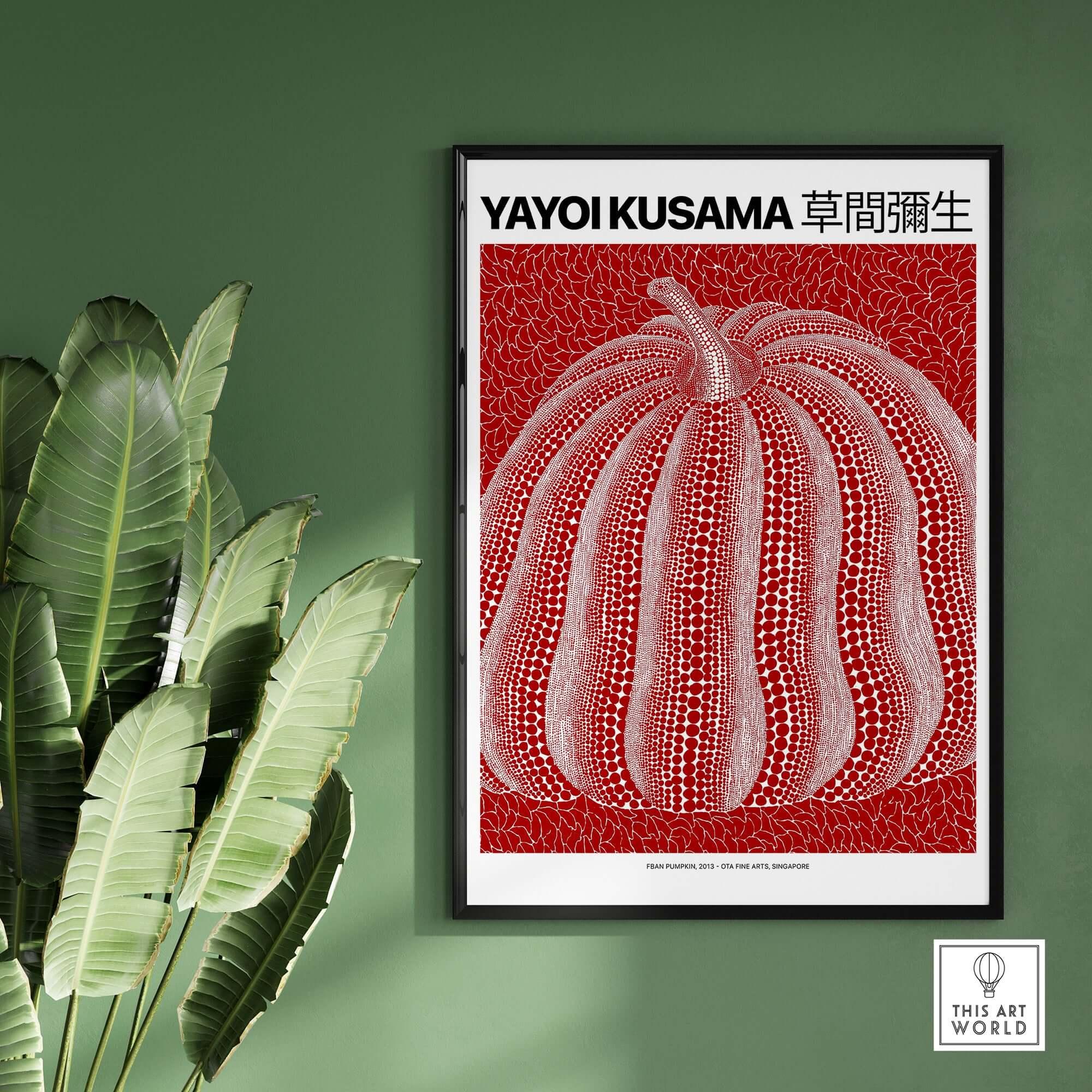 Yayoi Kusama Red White Pumpkin Art Print - This Art World