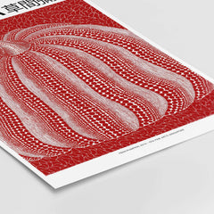 Yayoi Kusama Red White Pumpkin 2013 Singapore Exhibition Art Print Poster Polka Dot featuring red pumpkin and white dots.