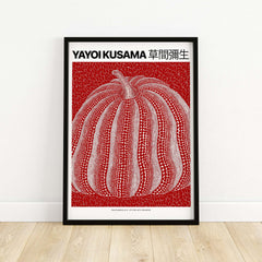 Yayoi Kusama Red White Pumpkin 2013 Singapore Exhibition Art Print Poster Polka Dot framed art print