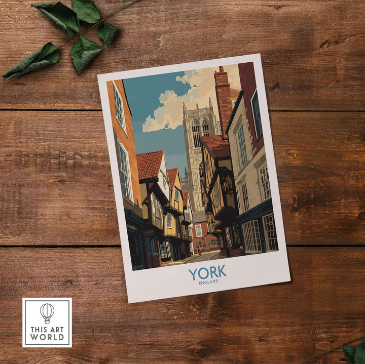 York England historic street wall art showcasing classic architecture and iconic cityscapes in vibrant colors.