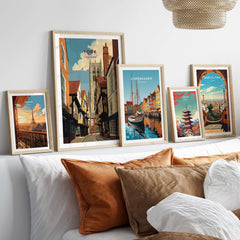 York England Minster View from Shambles Poster - Iconic Cathedral Art Print displayed with other travel-themed art prints