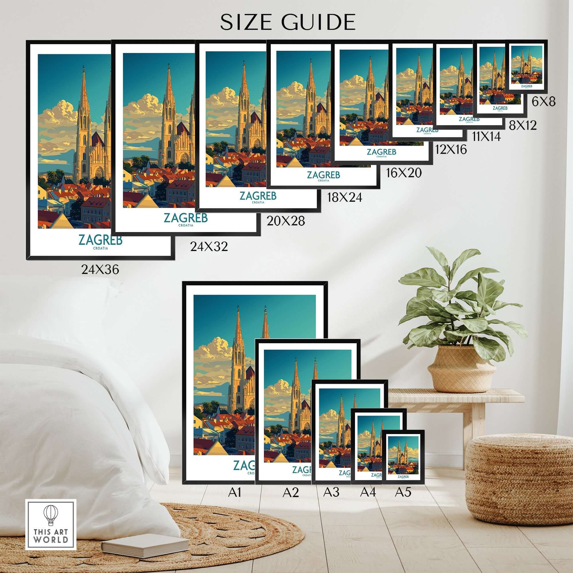 Zagreb Croatia Travel Print-This Art World