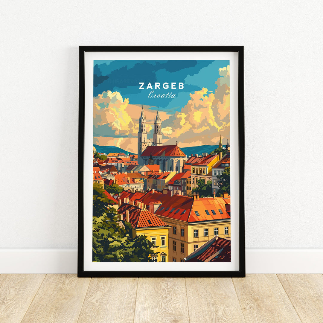 Zagreb Wall Art Print - Croatia Travel Poster-This Art World