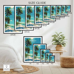 Zanzibar Travel Print size guide showcasing various print sizes and wall art options for the Zanzibar Islands.