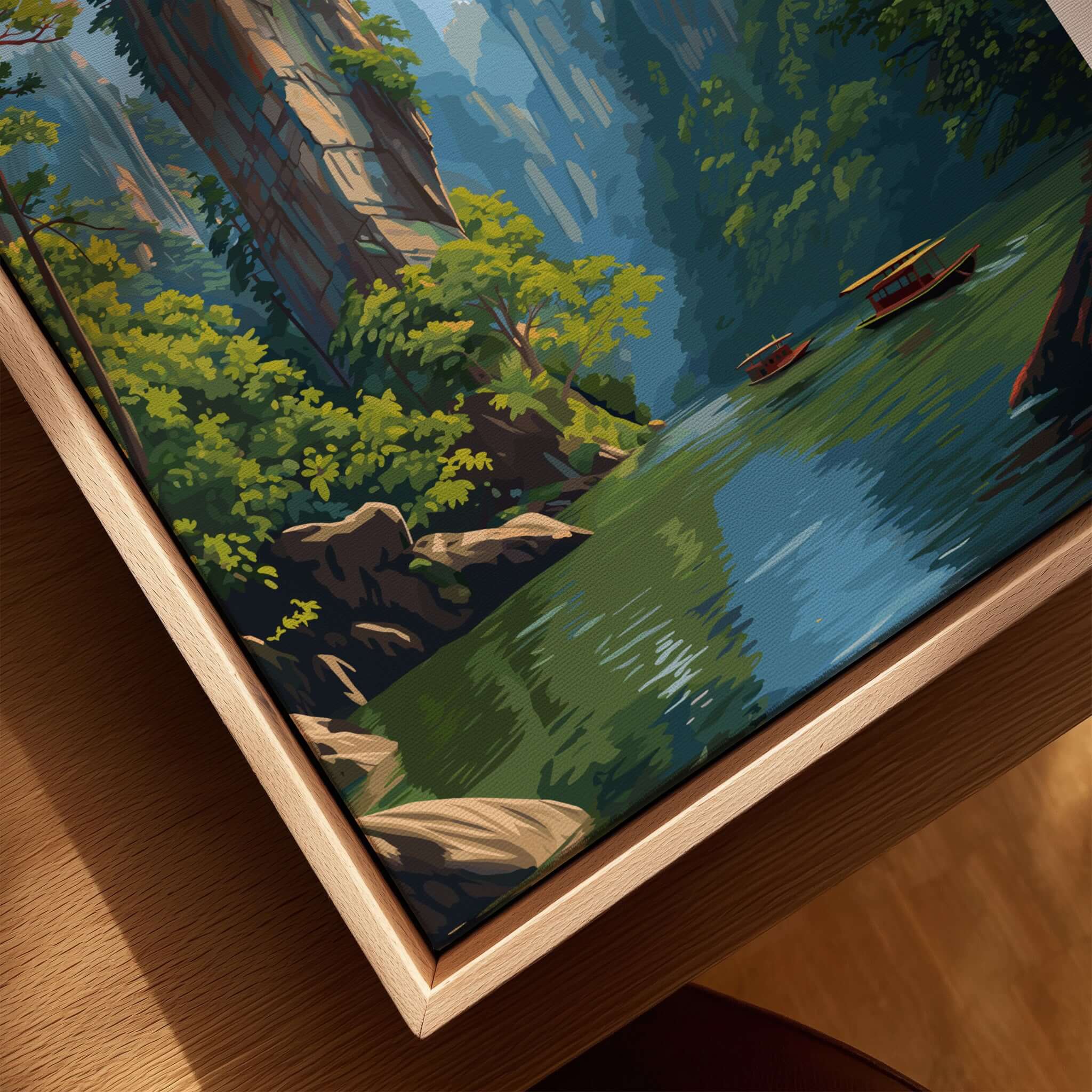 Zhangjiajie Canvas Print | Chinese Landscape Wall Decor featuring serene waters and lush greenery.