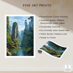 Zhangjiajie Canvas Print | Chinese Landscape Wall Decor featuring towering sandstone pillars and lush valleys.
