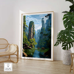 Zhangjiajie Canvas Print | Chinese Landscape Wall Decor showcasing serene mountains and water in a framed setting.