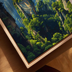 Zhangjiajie Wulingyuan Canvas Print | Chinese Landscape Decor showcasing dramatic quartzite pillars and lush greenery.