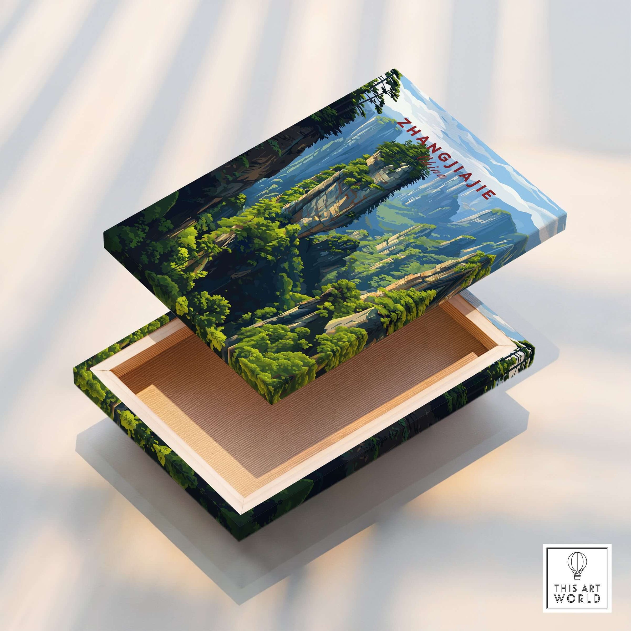 Zhangjiajie Wulingyuan Canvas Print | Chinese Landscape Decor on a decorative box showcasing nature's beauty.
