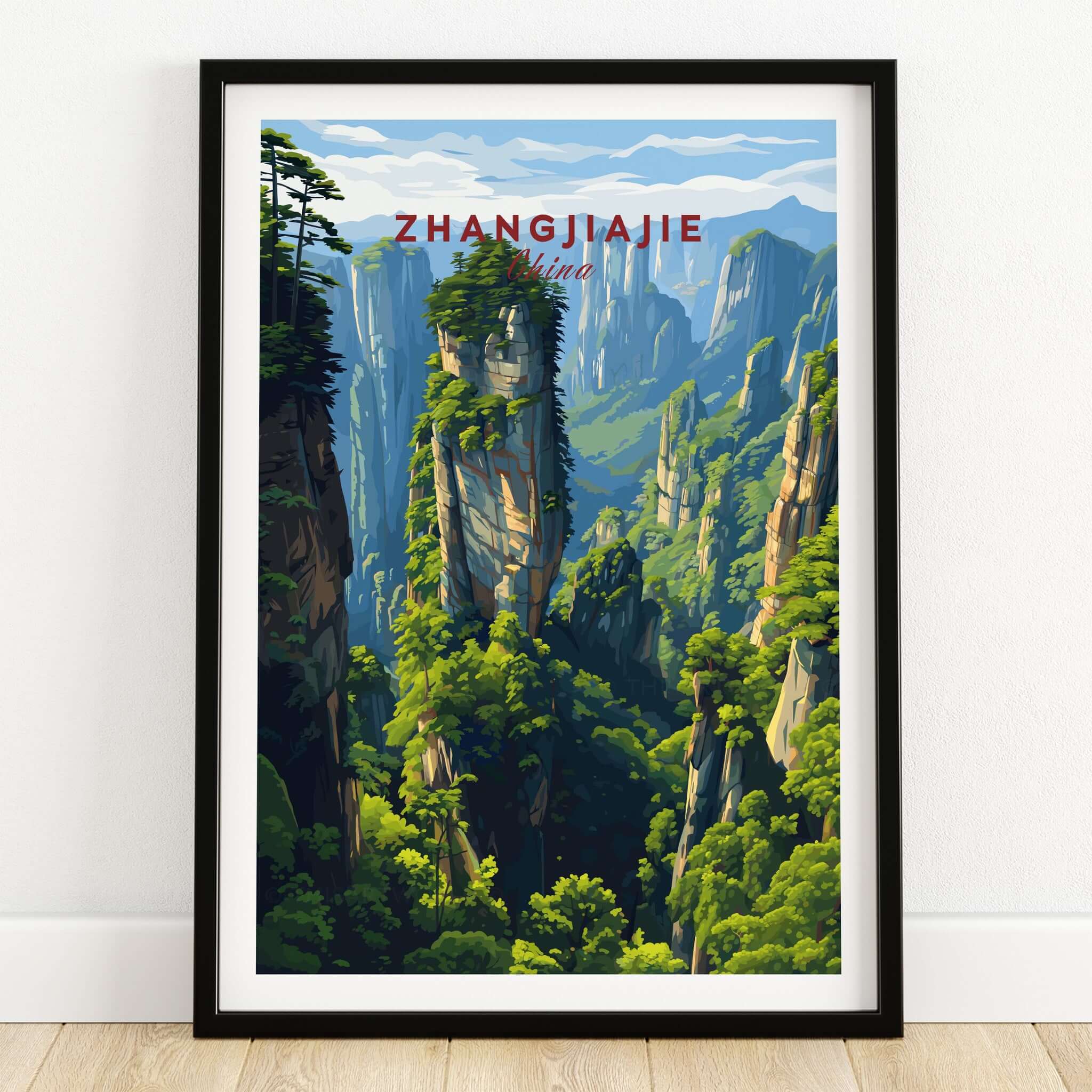 Zhangjiajie Wulingyuan Canvas Print | Chinese Landscape Decor showcasing stunning Chinese scenery.