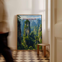 Zhangjiajie Wulingyuan Canvas Print | Chinese Landscape Decor displayed in a stylish room interior.