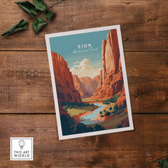 Zion NP Print | Southwest Home Wall Decor featuring iconic red rock formations and landscapes of Zion National Park.
