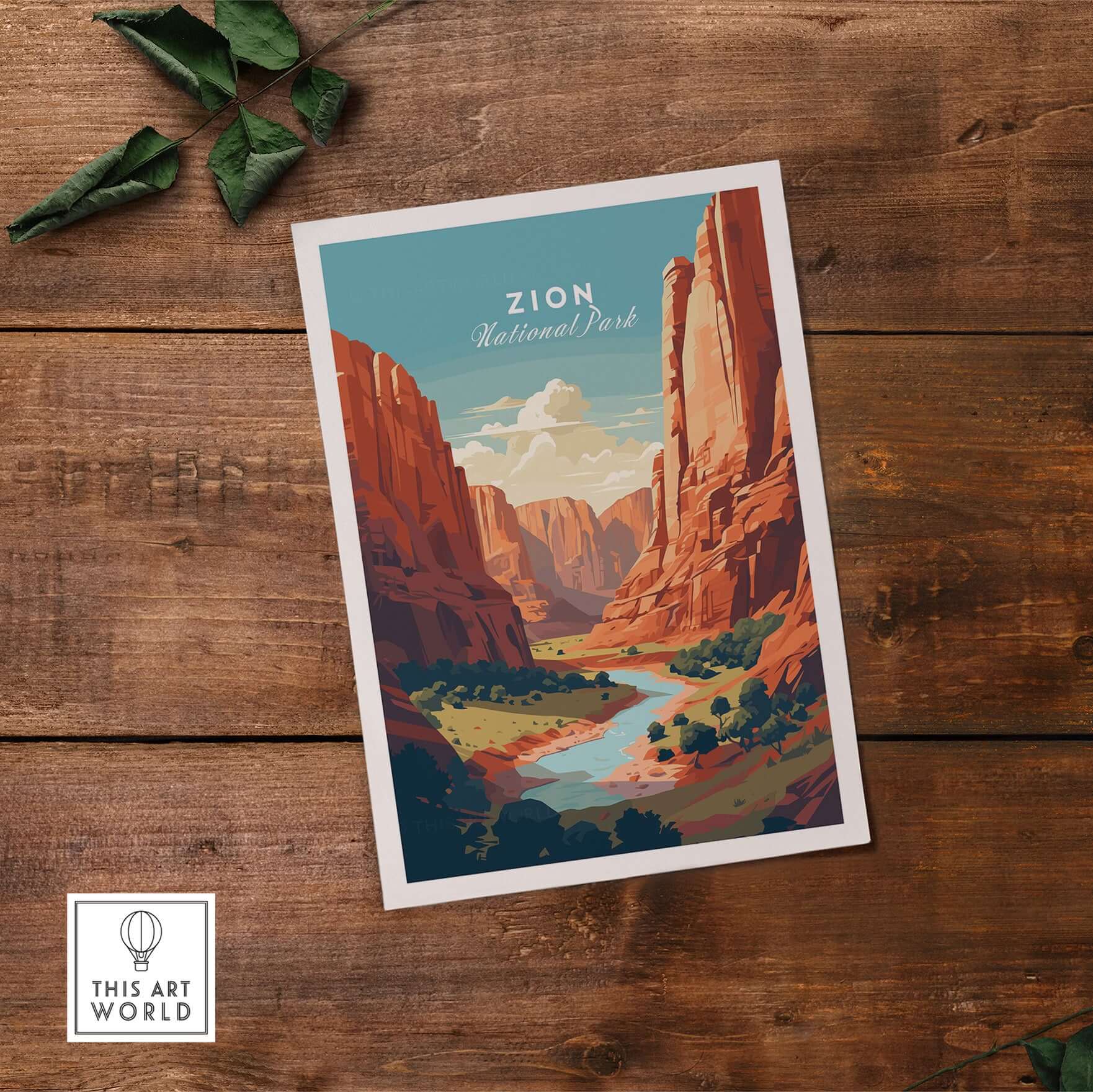Zion NP Print | Southwest Home Wall Decor featuring iconic red rock formations and landscapes of Zion National Park.