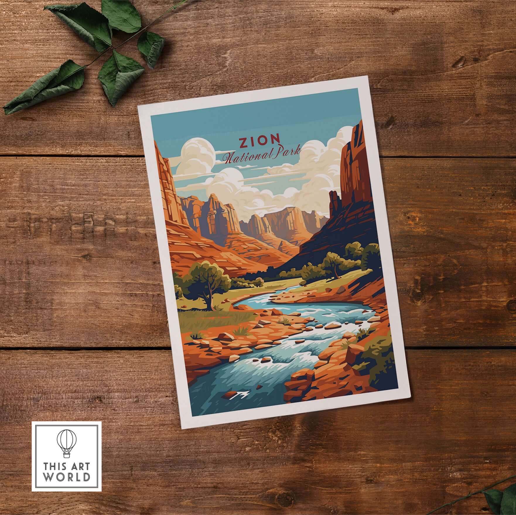 Zion NP Majestic Red Rock Cliffs Print | Utah National Park Wall