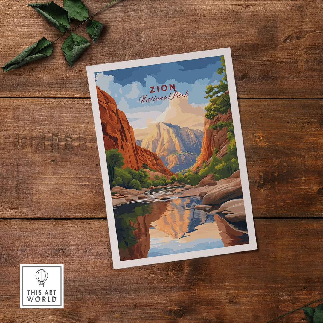 Zion NP The Narrows View Print | Utah Hiking Wall Decor showcasing a scenic view of Zion National Park.