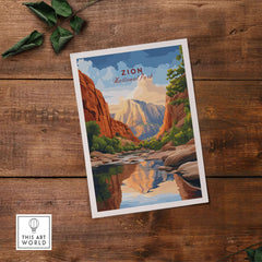Zion NP The Narrows View Print | Utah Hiking Wall Decor showcasing the stunning Zion National Park landscape.