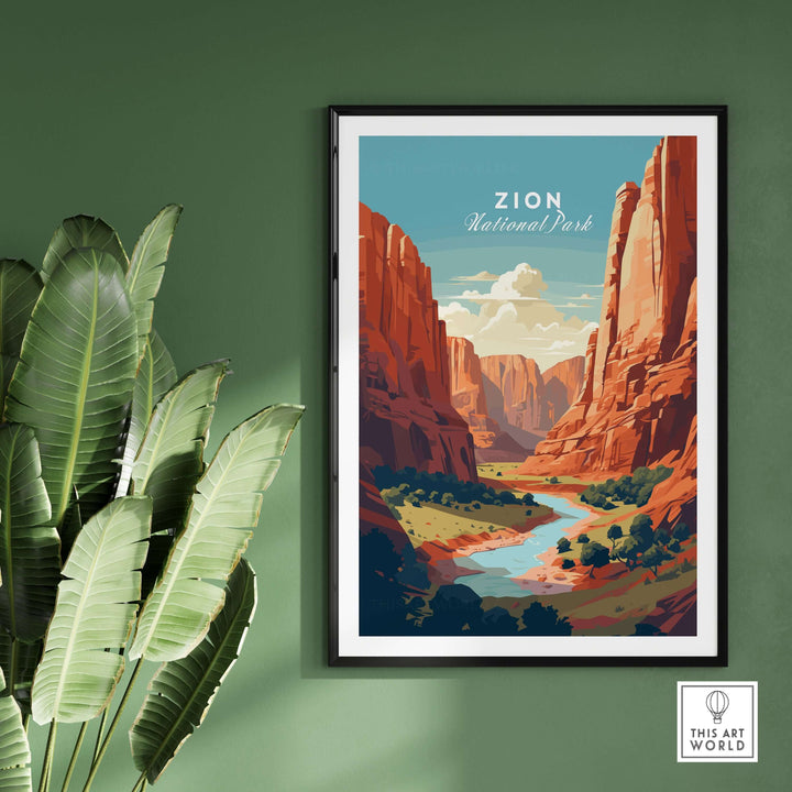 Zion NP Print | Southwest Home Wall Decor showcasing striking red rock formations and landscapes of Zion National Park.