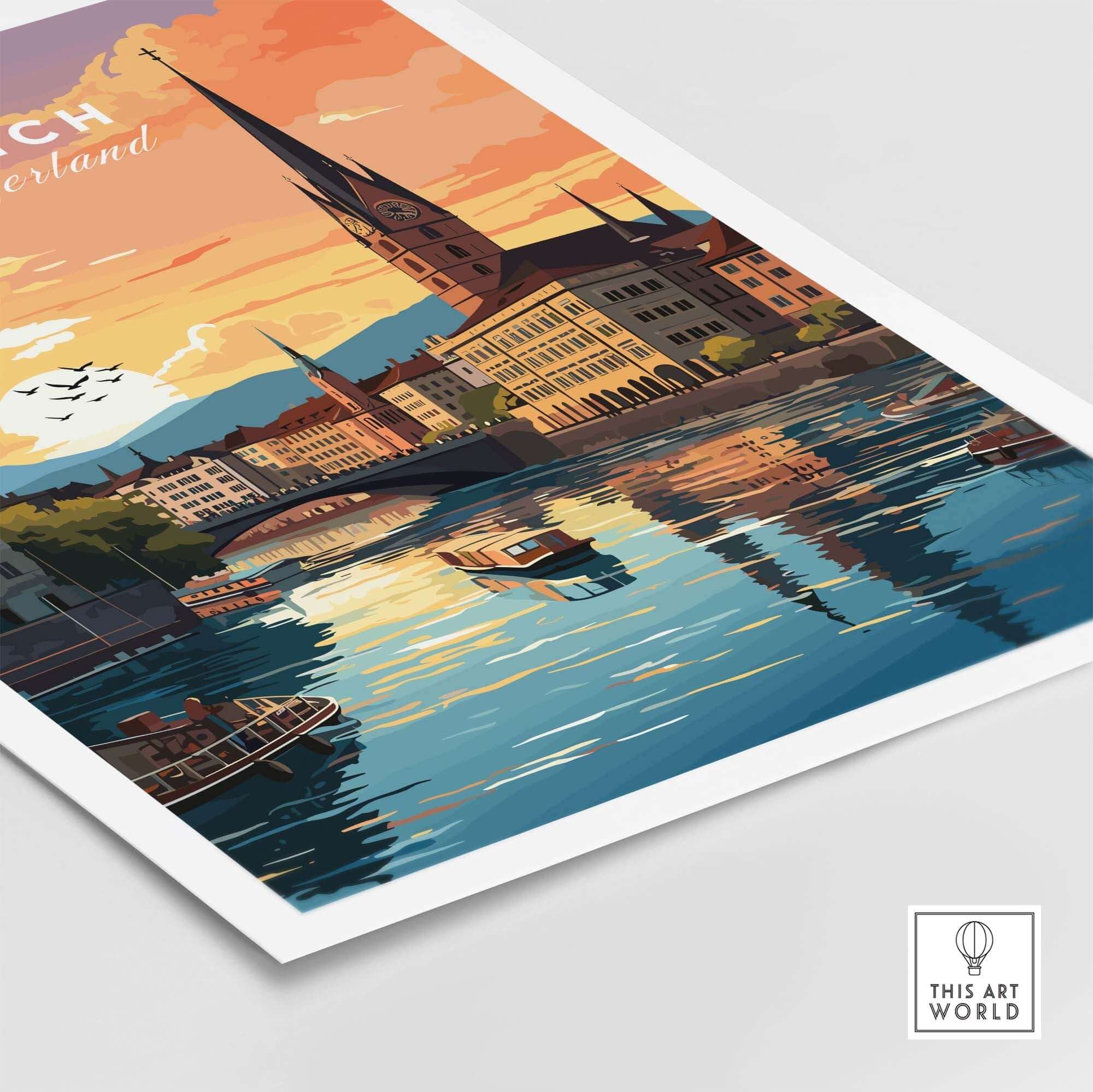 Zurich Poster part of our best collection or travel posters and prints - This Art World