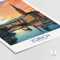 Zurich Print part of our best collection or travel posters and prints - This Art World