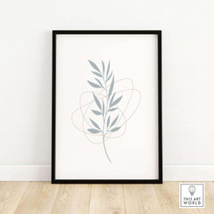 Framed leaf art print featuring abstract design, perfect for modern nature-themed decor.