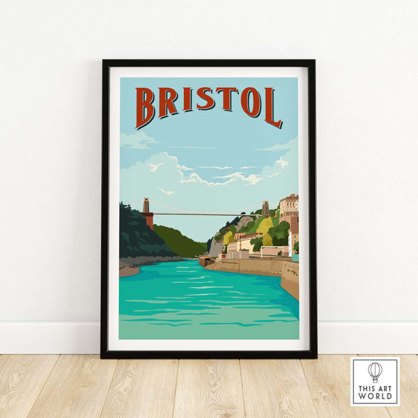 Bristol Skyline Art Print Poster A4 Size Showing Bristol 