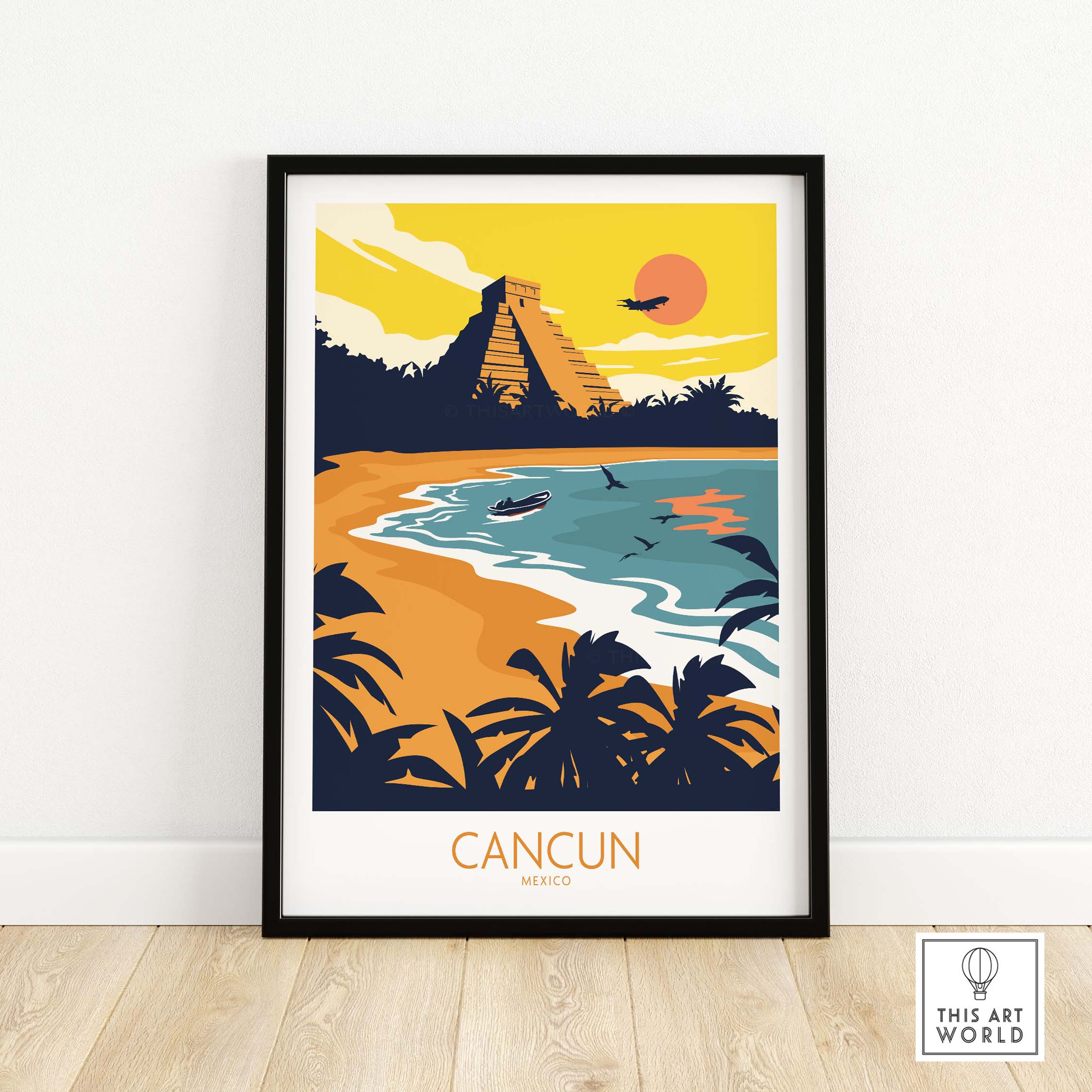 cancun travel poster print