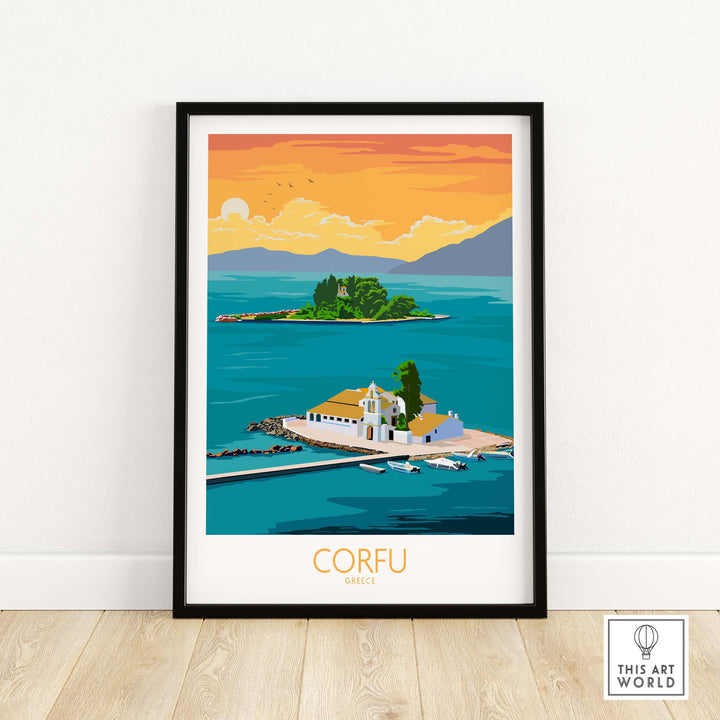 corfu art print | greek travel poster