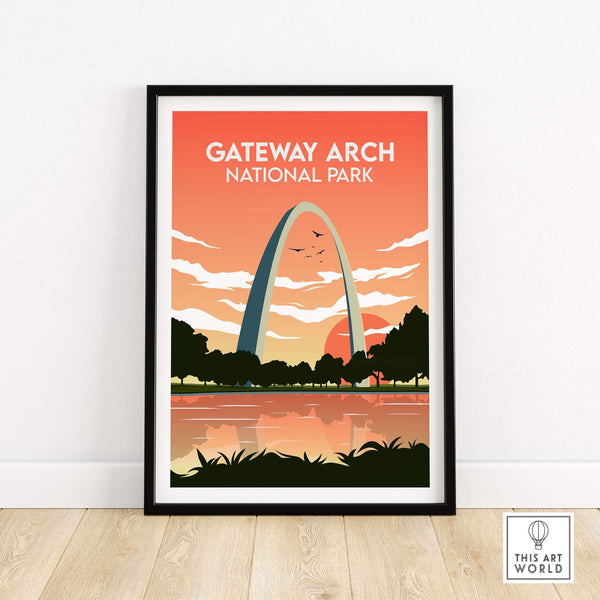 hand painted 8x10 st louis arch