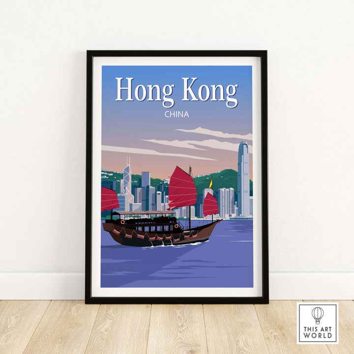 hong kong travel poster print
