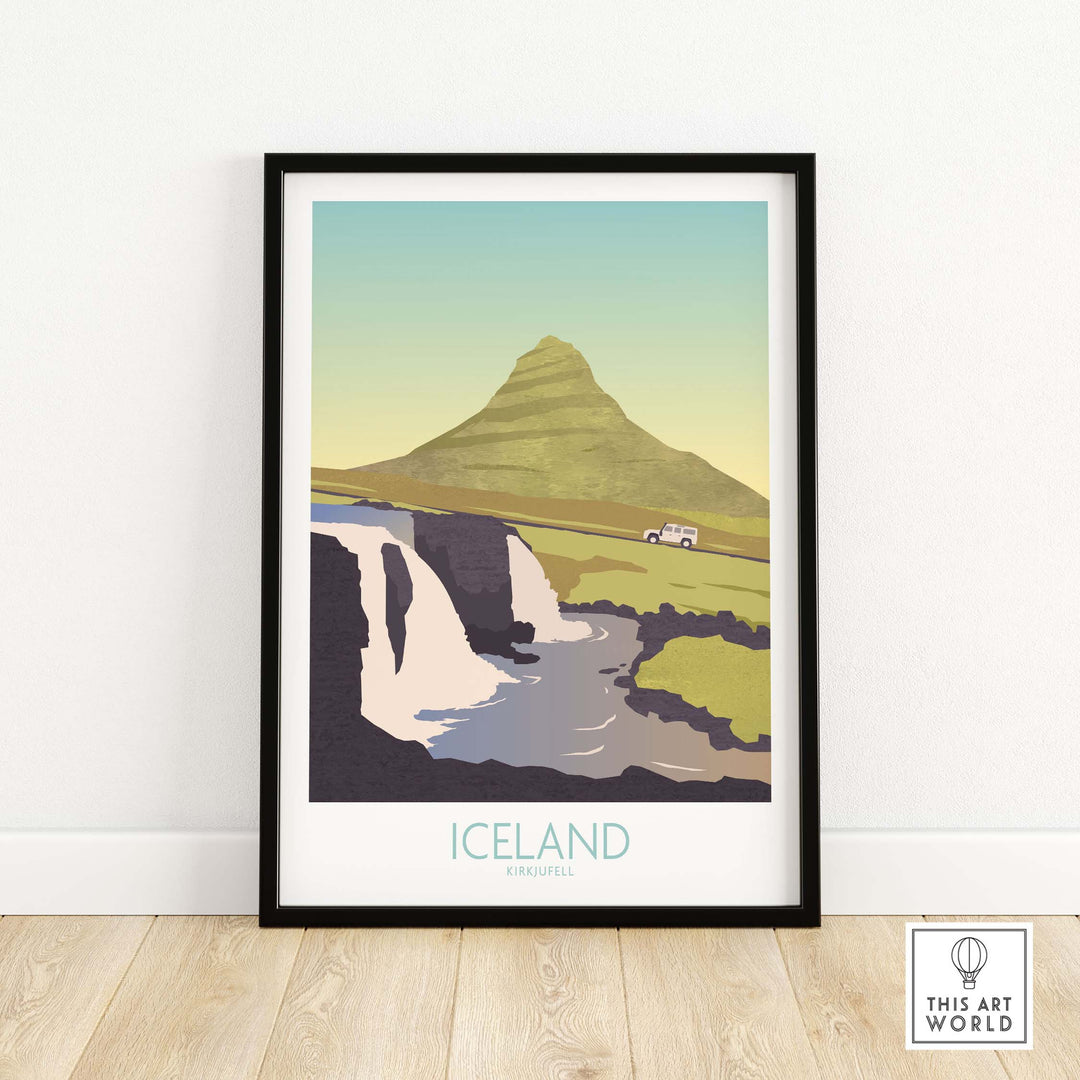 iceland print travel poster
