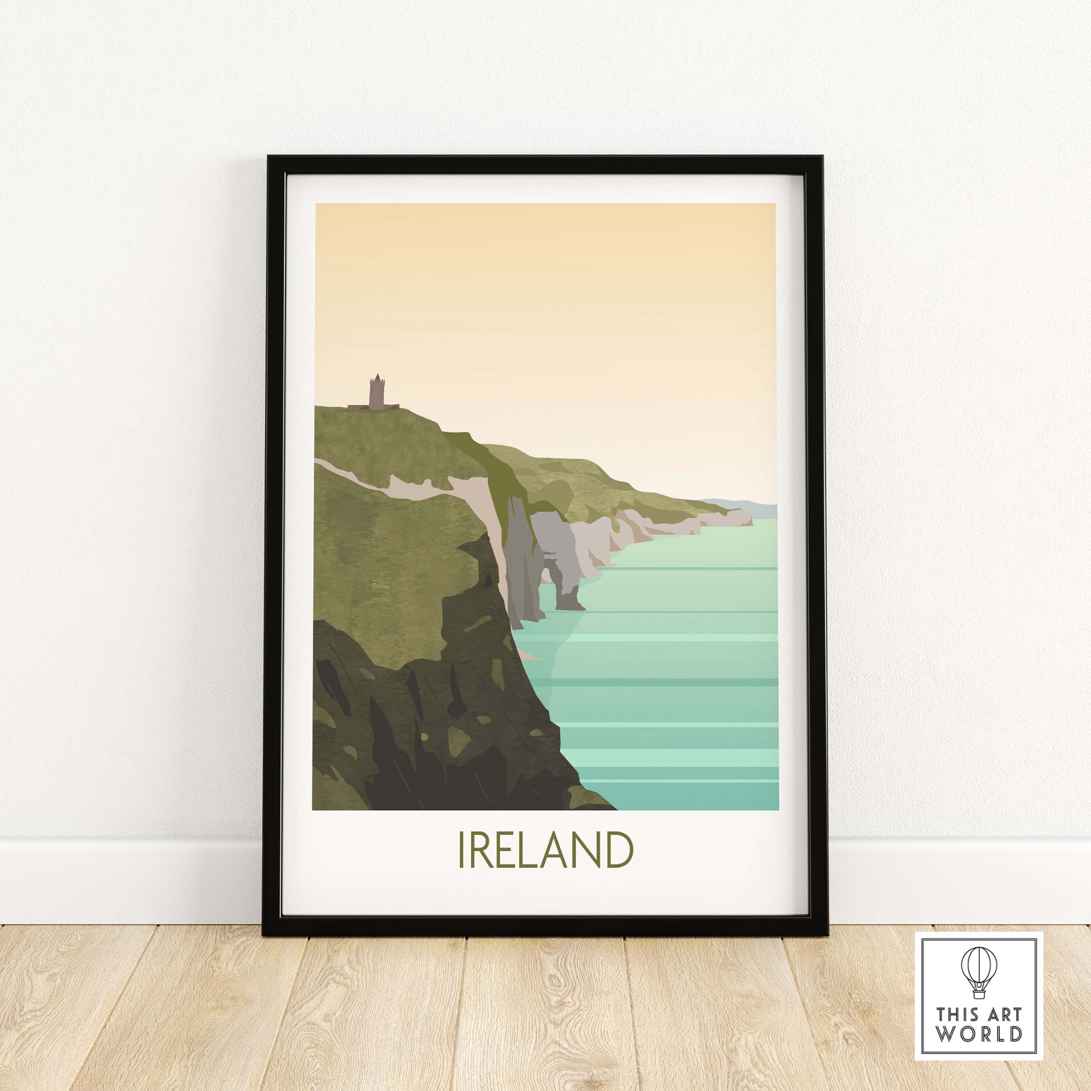 ireland print travel poster