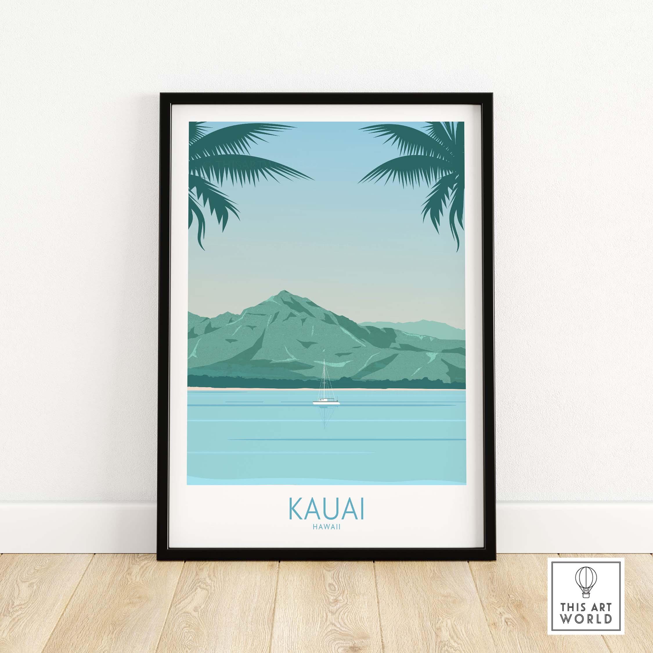kauai print hawaii island beach poster