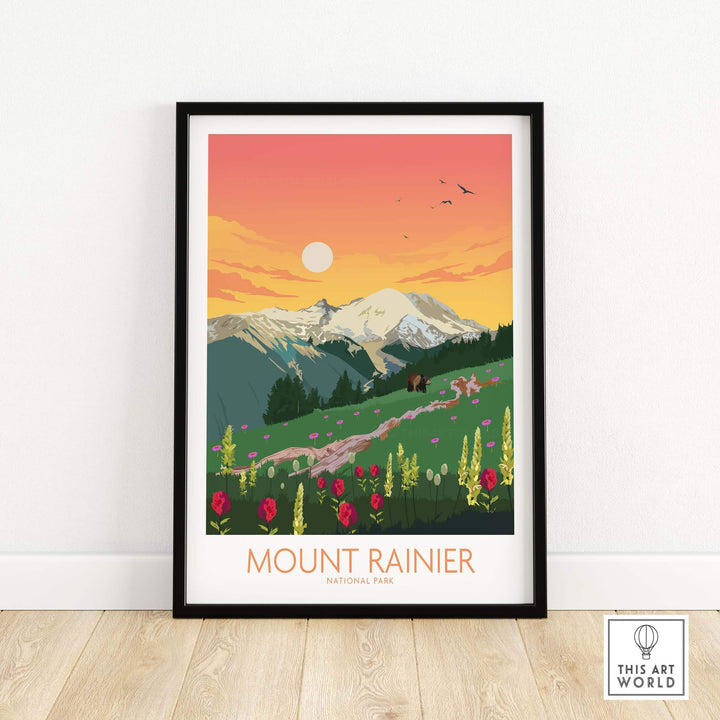 Mount Rainier National Park Poster | Art Print